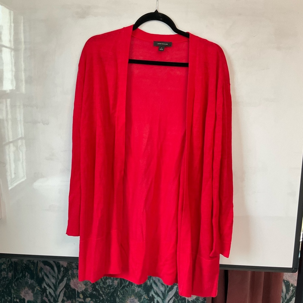 Ann Taylor Vibrant Red Cardigan